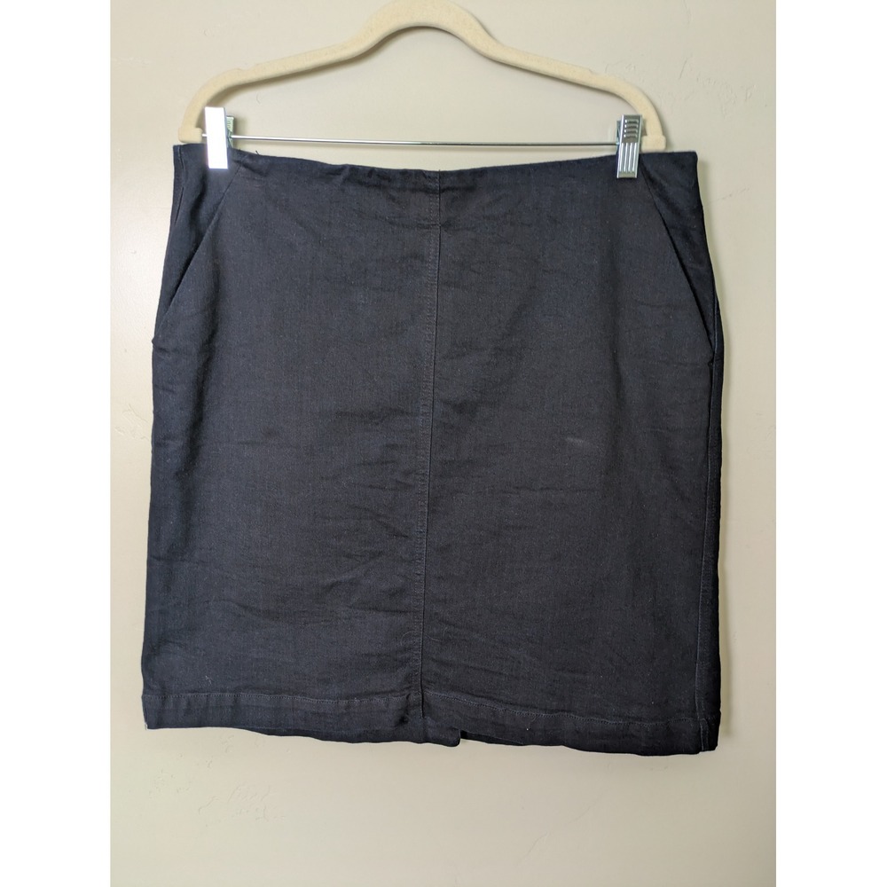 Croft & Barrow Skirt Women's 16 Black Stretch Elastic Back Career Casual